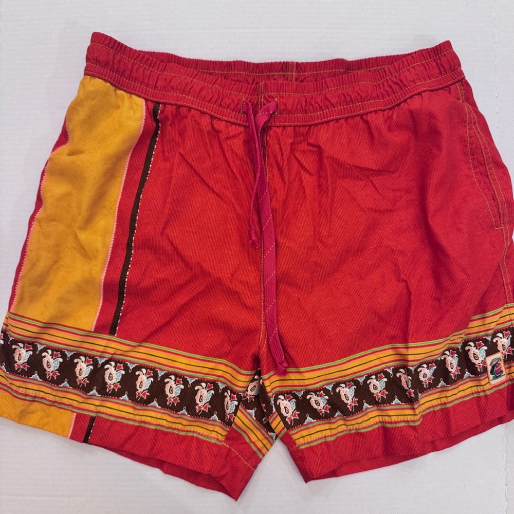 TOMMY BAHAMA Men's Size L Swim Trunks RELAX Orange Mesh Lined Shorts Pockets